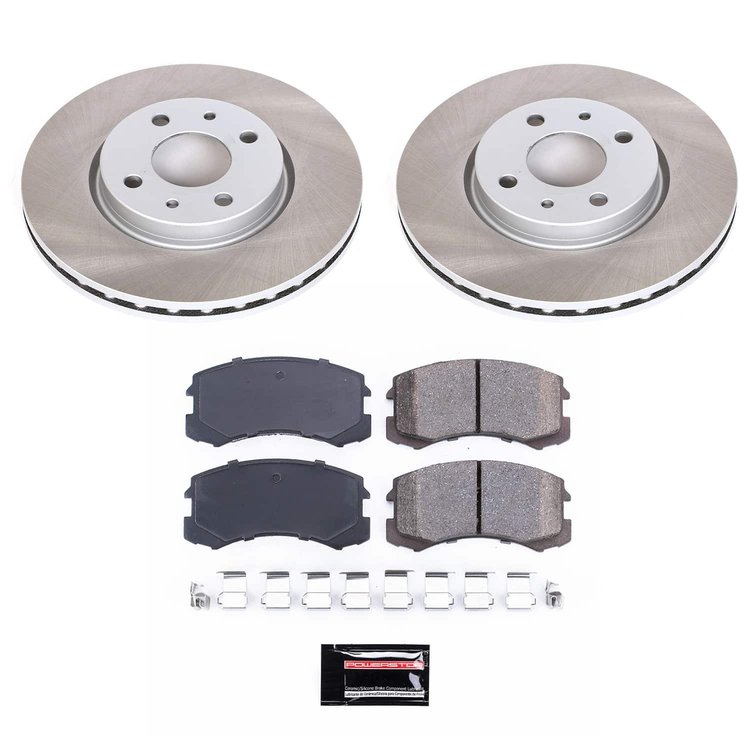 SC1092 Semi-Coated Rotor & Low-Dust Ceramic Brake Pad Kit