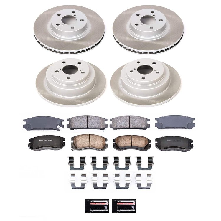 SC1119 Semi-Coated Rotor & Low-Dust Ceramic Brake Pad Kit