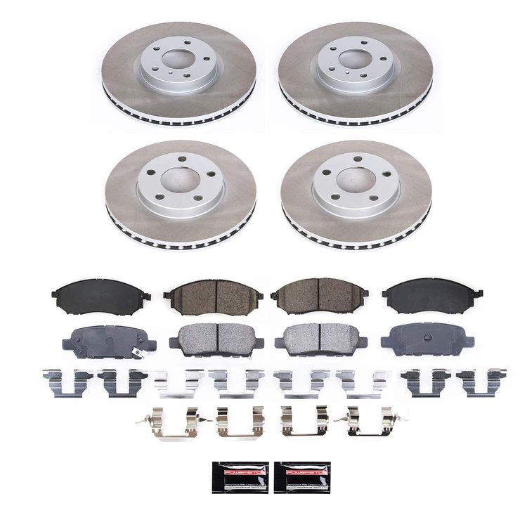 SC114 Semi-Coated Rotor & Low-Dust Ceramic Brake Pad Kit
