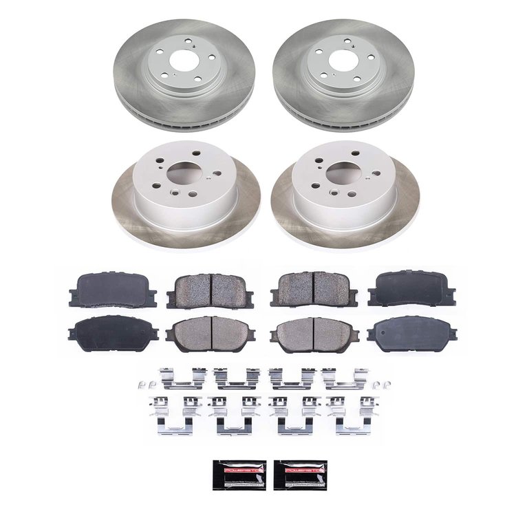 SC1142 Semi-Coated Rotor & Low-Dust Ceramic Brake Pad Kit