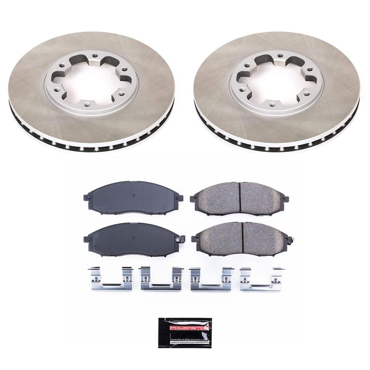 SC1176 Semi-Coated Rotor & Low-Dust Ceramic Brake Pad Kit