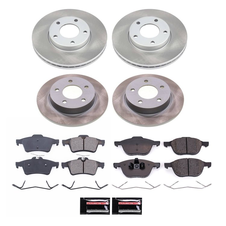 SC121 Semi-Coated Rotor & Low-Dust Ceramic Brake Pad Kit