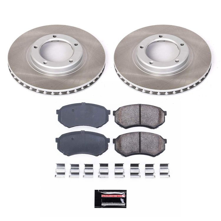 SC1232 Semi-Coated Rotor & Low-Dust Ceramic Brake Pad Kit