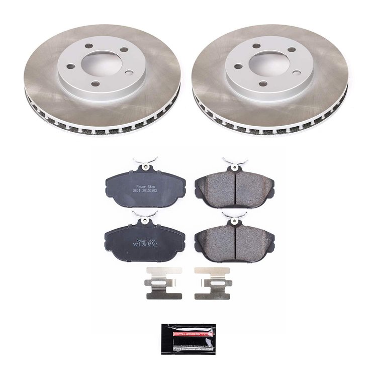 SC1327 Semi-Coated Rotor & Low-Dust Ceramic Brake Pad Kit