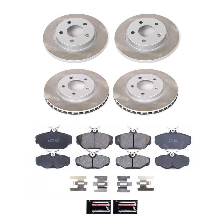 SC1328 Semi-Coated Rotor & Low-Dust Ceramic Brake Pad Kit