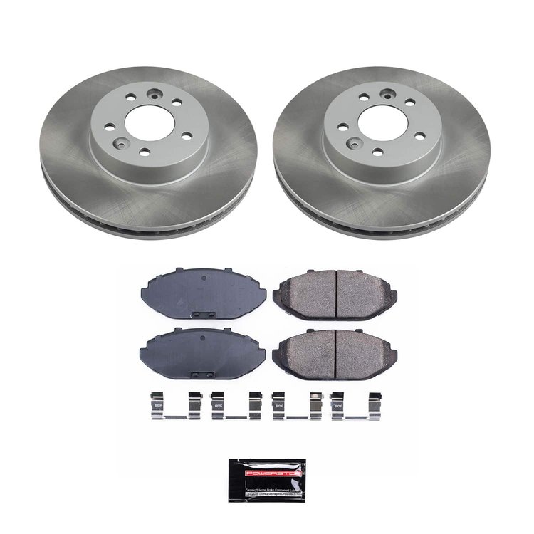SC1335 Semi-Coated Rotor & Low-Dust Ceramic Brake Pad Kit