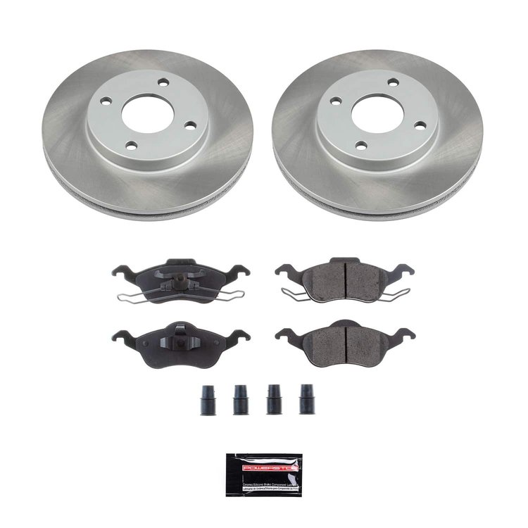 SC1358 Semi-Coated Rotor & Low-Dust Ceramic Brake Pad Kit