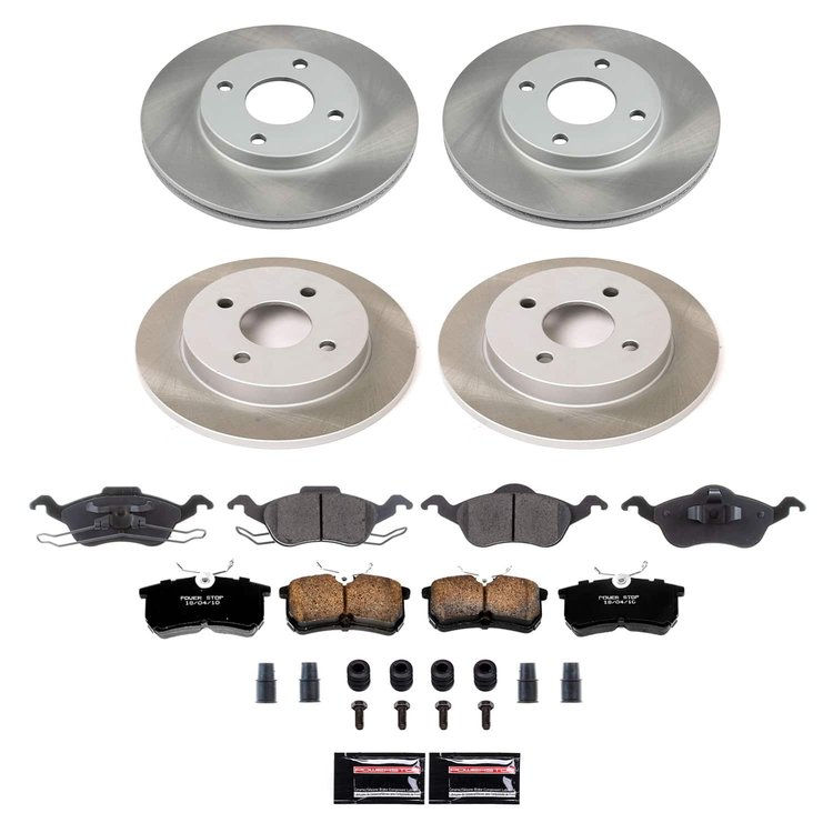 SC1359 Semi-Coated Rotor & Low-Dust Ceramic Brake Pad Kit