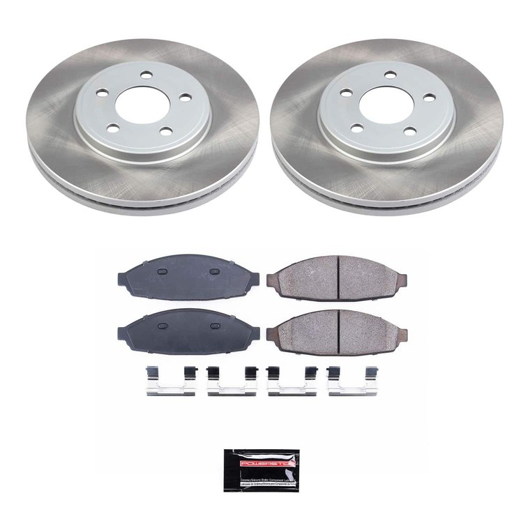 SC1364 Semi-Coated Rotor & Low-Dust Ceramic Brake Pad Kit