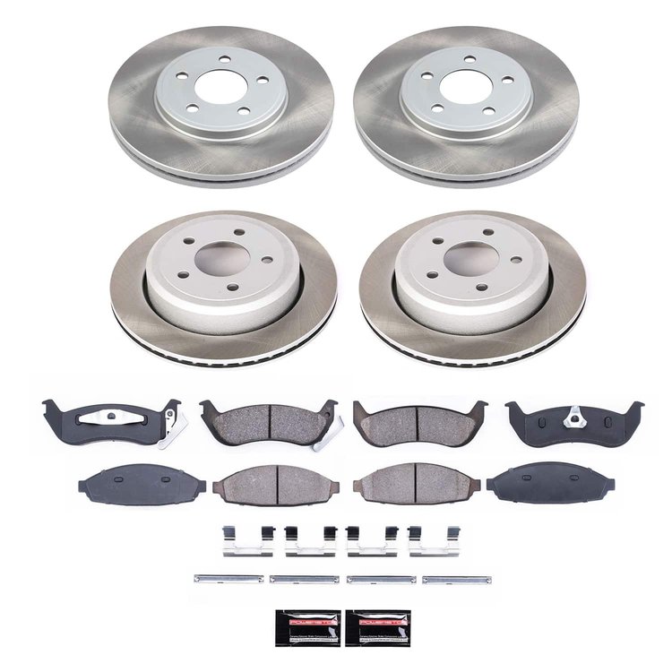 SC1365 Semi-Coated Rotor & Low-Dust Ceramic Brake Pad Kit