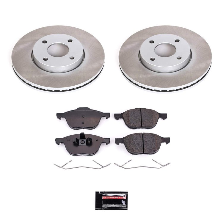 SC1377 Semi-Coated Rotor & Low-Dust Ceramic Brake Pad Kit