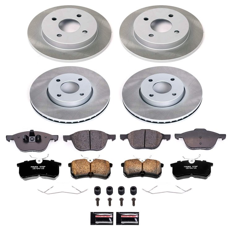 SC1378 Semi-Coated Rotor & Low-Dust Ceramic Brake Pad Kit