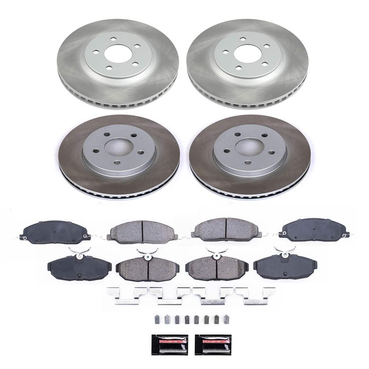 SC1381 Semi-Coated Rotor & Low-Dust Ceramic Brake Pad Kit