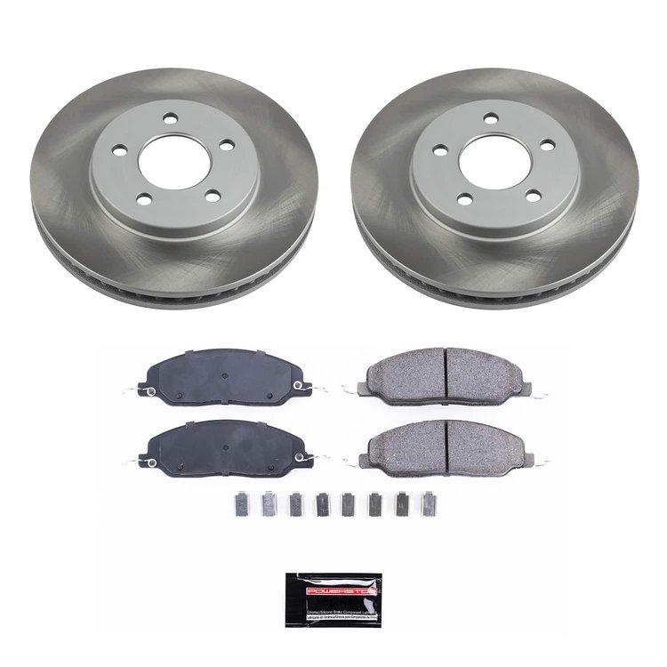 SC1382 Semi-Coated Rotor & Low-Dust Ceramic Brake Pad Kit