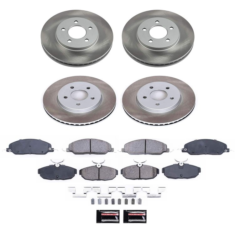 SC1383 Semi-Coated Rotor & Low-Dust Ceramic Brake Pad Kit
