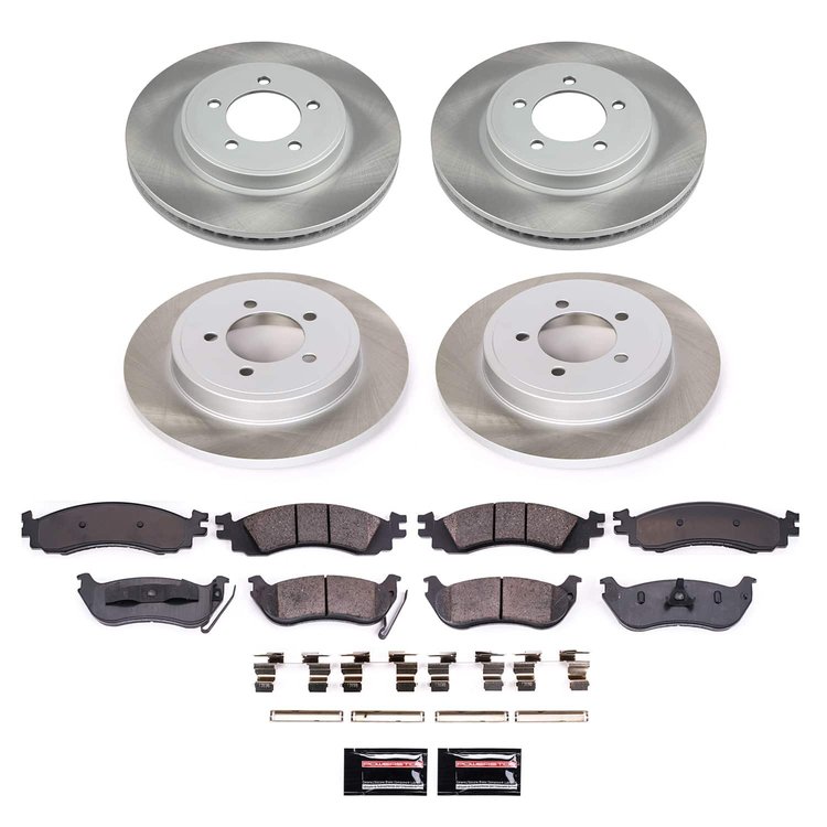 SC1443 Semi-Coated Rotor & Low-Dust Ceramic Brake Pad Kit