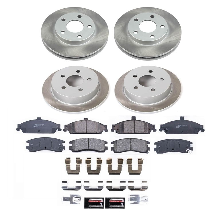 SC1552 Semi-Coated Rotor & Low-Dust Ceramic Brake Pad Kit