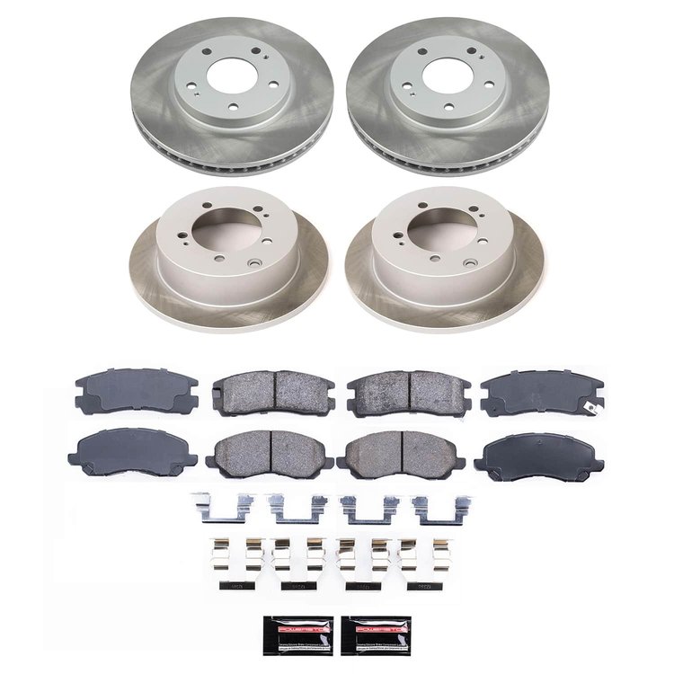 SC1683 Semi-Coated Rotor & Low-Dust Ceramic Brake Pad Kit