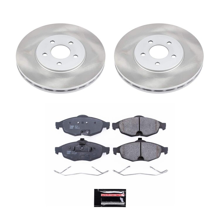 SC1684 Semi-Coated Rotor & Low-Dust Ceramic Brake Pad Kit