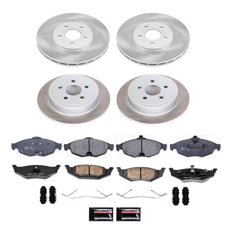 SC1685 Semi-Coated Rotor & Low-Dust Ceramic Brake Pad Kit