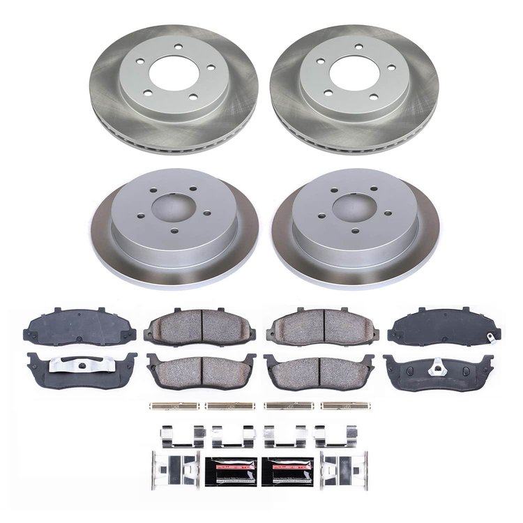 SC1867 Semi-Coated Rotor & Low-Dust Ceramic Brake Pad Kit