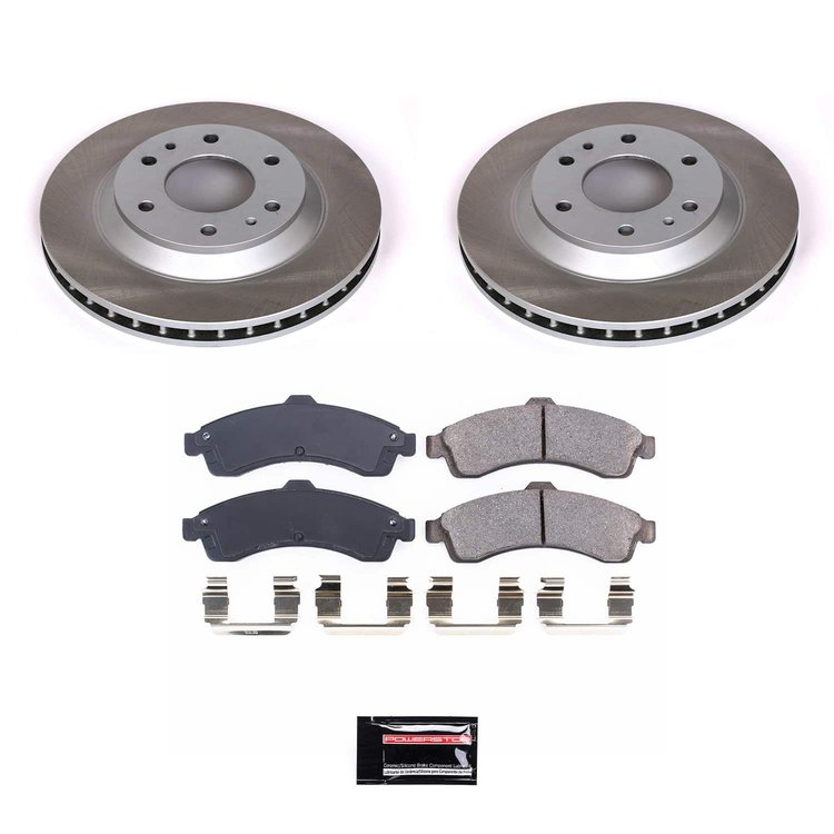 SC2057 Semi-Coated Rotor & Low-Dust Ceramic Brake Pad Kit