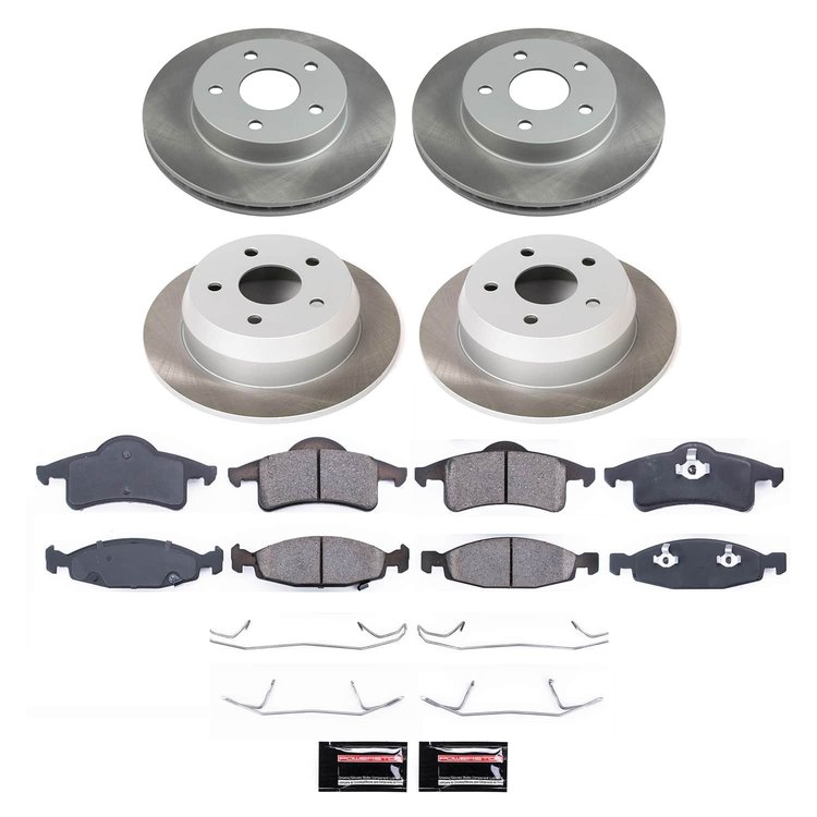 SC2148 Semi-Coated Rotor & Low-Dust Ceramic Brake Pad Kit