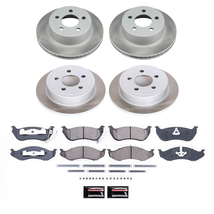 SC2154 Semi-Coated Rotor & Low-Dust Ceramic Brake Pad Kit