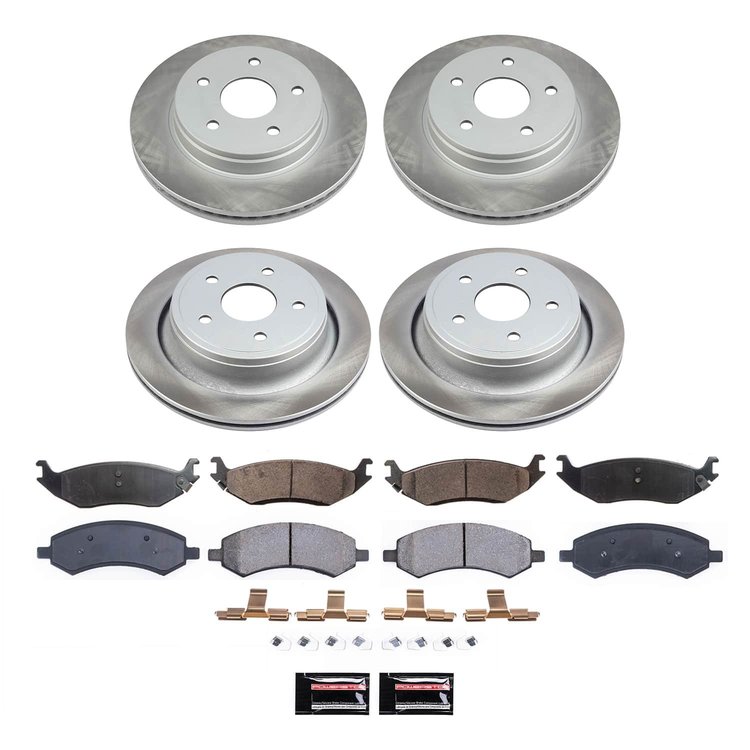 SC2164 Semi-Coated Rotor & Low-Dust Ceramic Brake Pad Kit