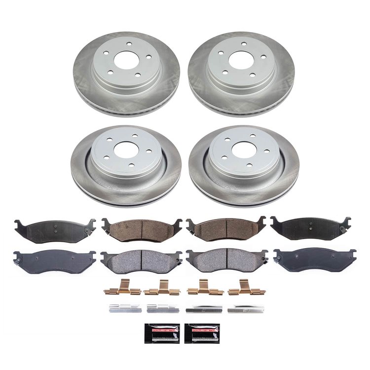 SC2166 Semi-Coated Rotor & Low-Dust Ceramic Brake Pad Kit