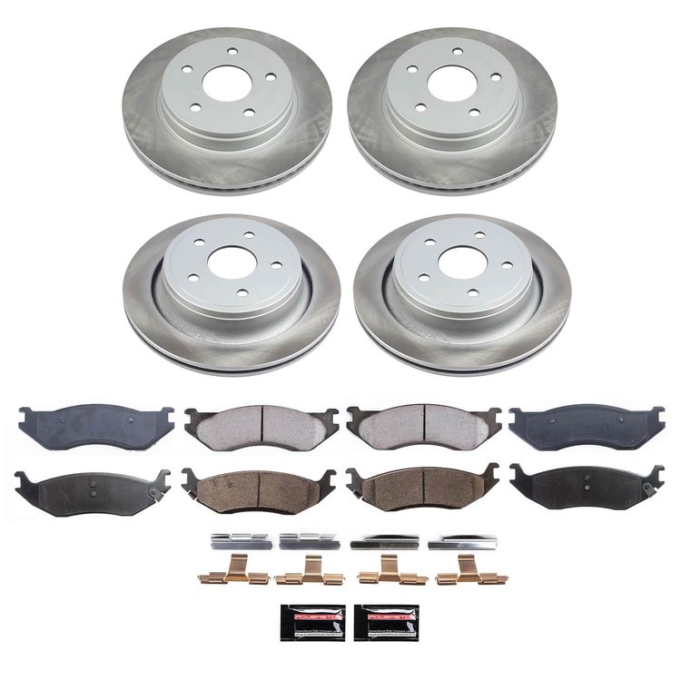 SC2168 Semi-Coated Rotor & Low-Dust Ceramic Brake Pad Kit