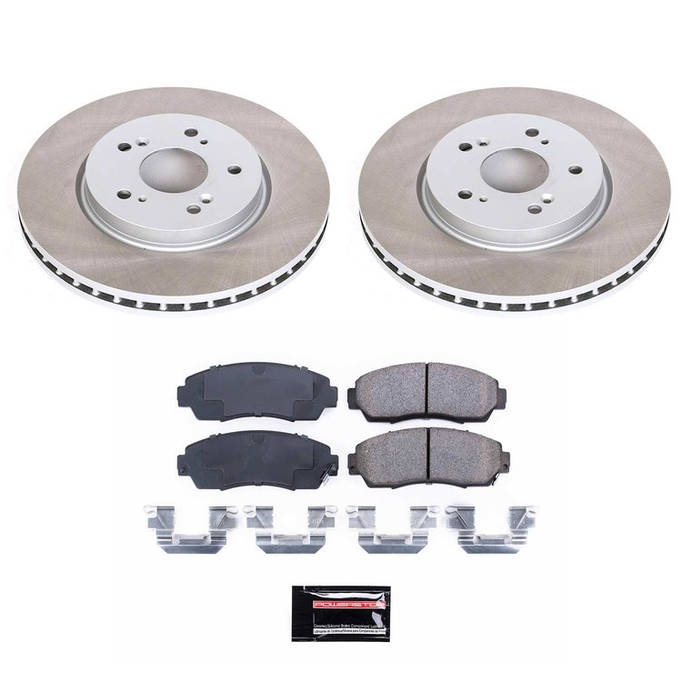 SC228 Semi-Coated Rotor & Low-Dust Ceramic Brake Pad Kit