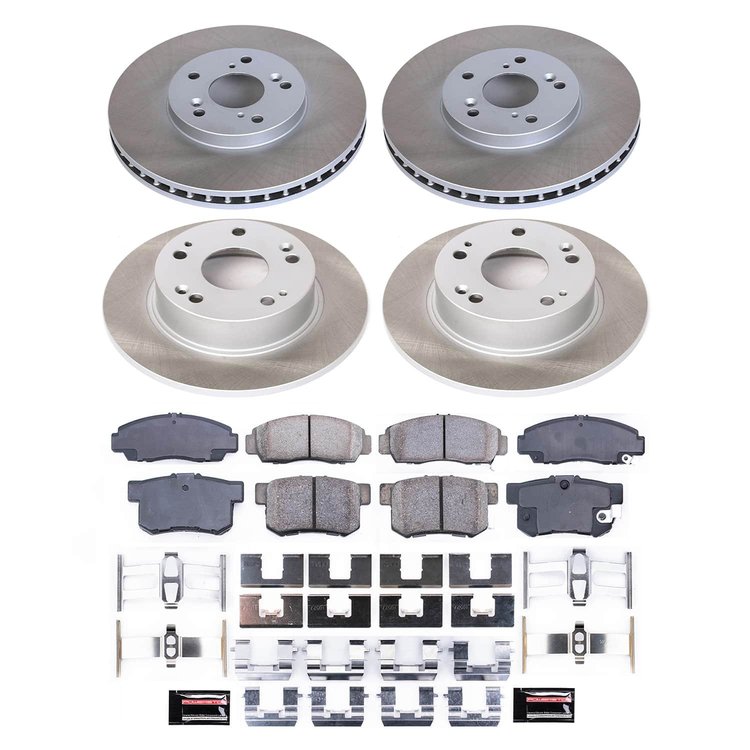 SC2297 Semi-Coated Rotor & Low-Dust Ceramic Brake Pad Kit