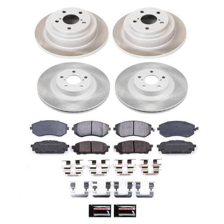 SC2376 Semi-Coated Rotor & Low-Dust Ceramic Brake Pad Kit