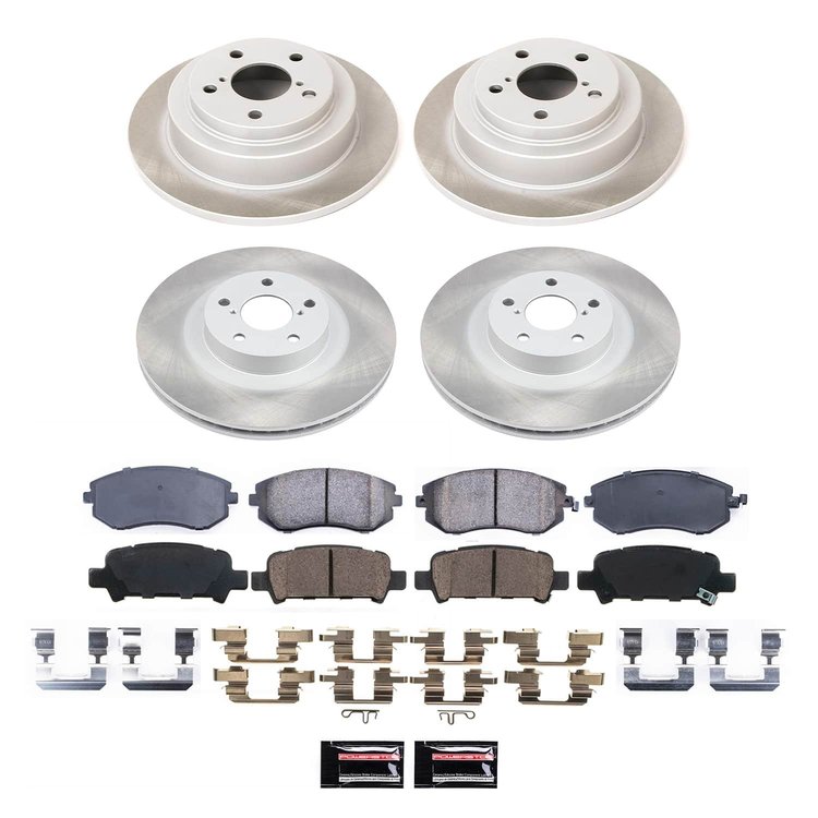 SC2377 Semi-Coated Rotor & Low-Dust Ceramic Brake Pad Kit