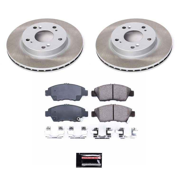 SC2386 Semi-Coated Rotor & Low-Dust Ceramic Brake Pad Kit