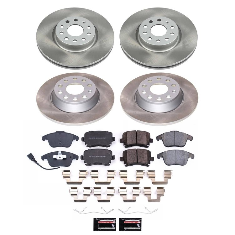 SC2757 Semi-Coated Rotor & Low-Dust Ceramic Brake Pad Kit