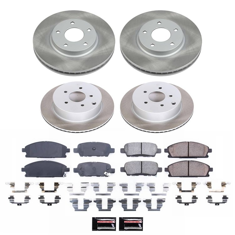 SC2766 Semi-Coated Rotor & Low-Dust Ceramic Brake Pad Kit