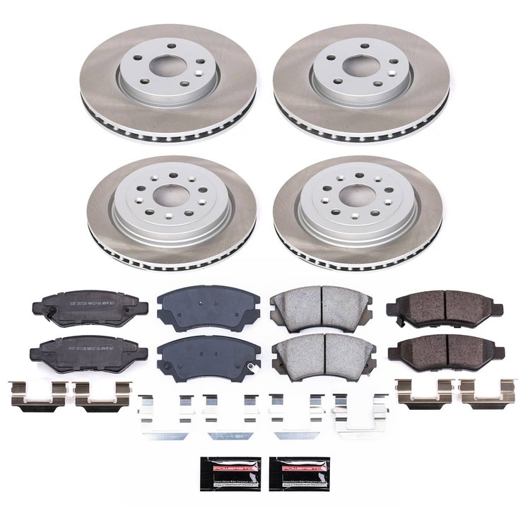 SC2816 Semi-Coated Rotor & Low-Dust Ceramic Brake Pad Kit