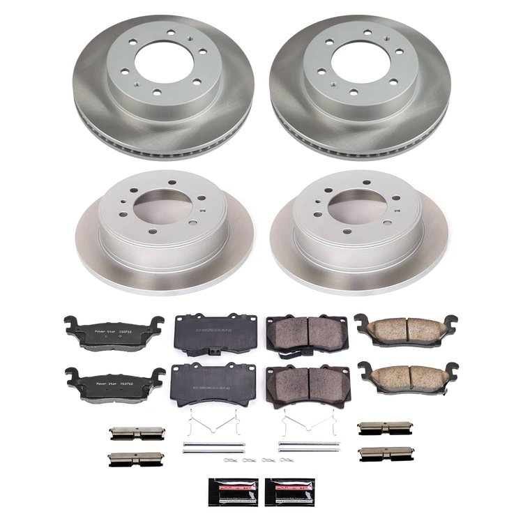 SC2820 Semi-Coated Rotor & Low-Dust Ceramic Brake Pad Kit