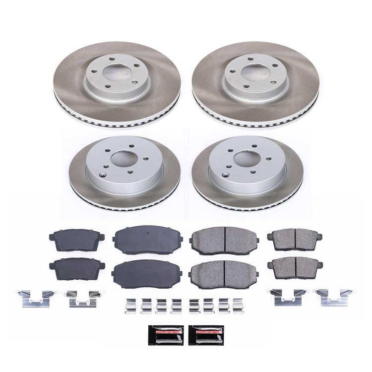 SC2829 Semi-Coated Rotor & Low-Dust Ceramic Brake Pad Kit