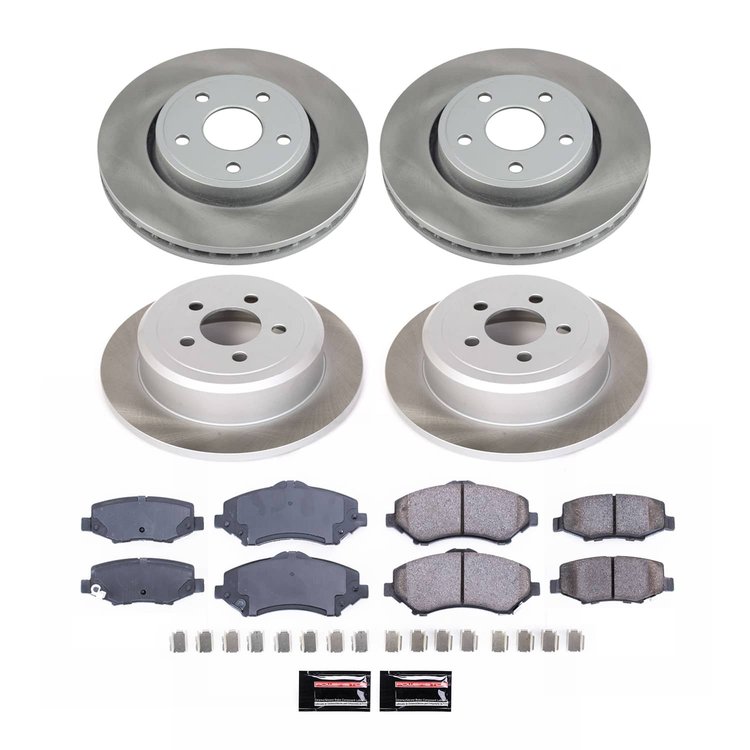 SC2832 Semi-Coated Rotor & Low-Dust Ceramic Brake Pad Kit