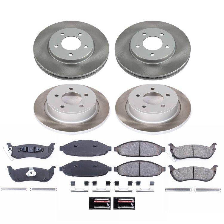 SC2838 Semi-Coated Rotor & Low-Dust Ceramic Brake Pad Kit