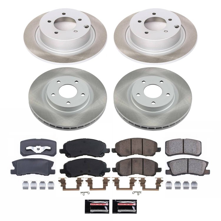 SC2848 Semi-Coated Rotor & Low-Dust Ceramic Brake Pad Kit