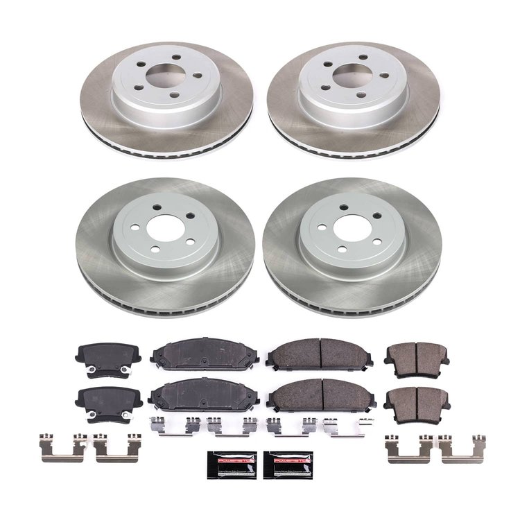 SC2853 Semi-Coated Rotor & Low-Dust Ceramic Brake Pad Kit