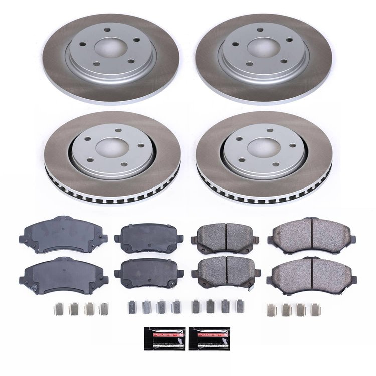 SC4015 Semi-Coated Rotor & Low-Dust Ceramic Brake Pad Kit