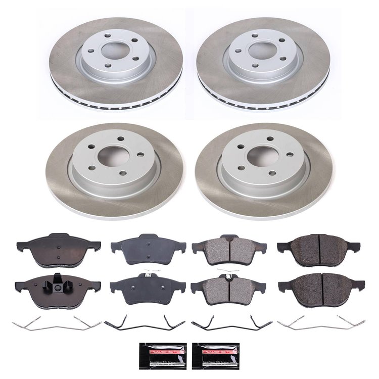SC4051 Semi-Coated Rotor & Low-Dust Ceramic Brake Pad Kit