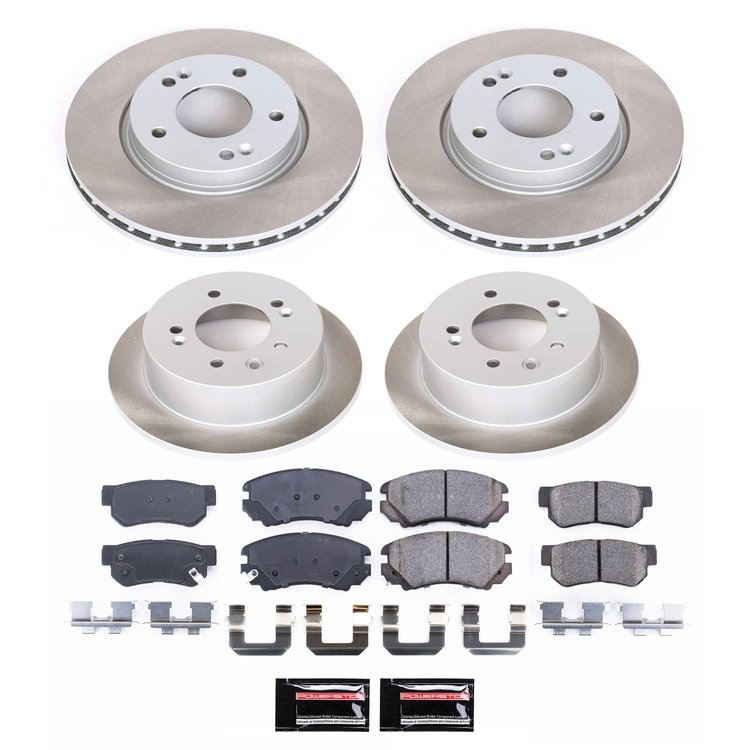 SC4442 Semi-Coated Rotor & Low-Dust Ceramic Brake Pad Kit