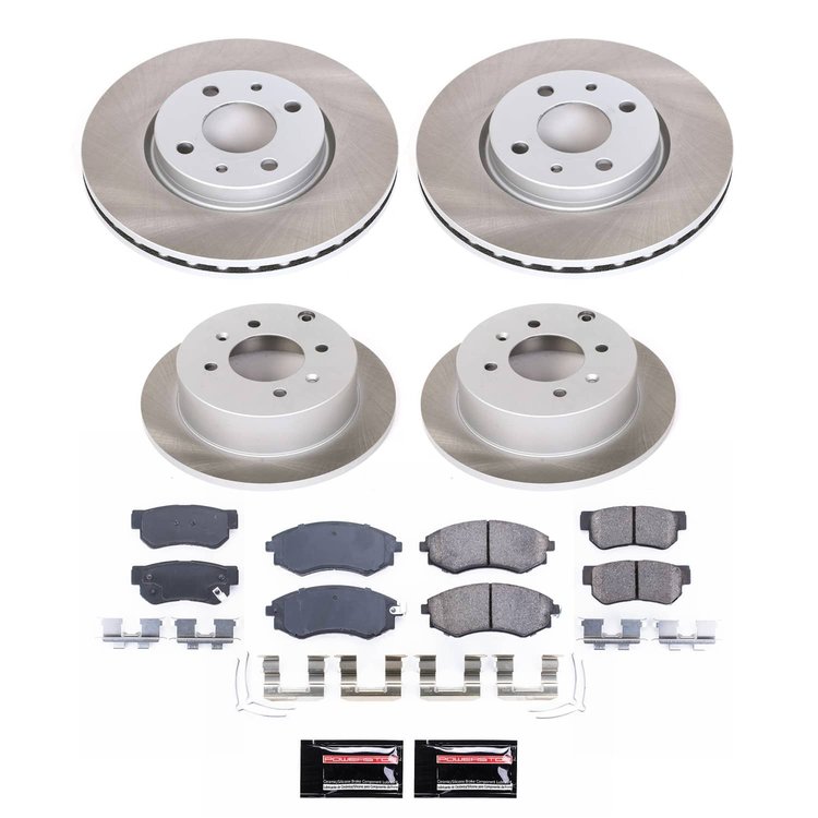 SC4444 Semi-Coated Rotor & Low-Dust Ceramic Brake Pad Kit