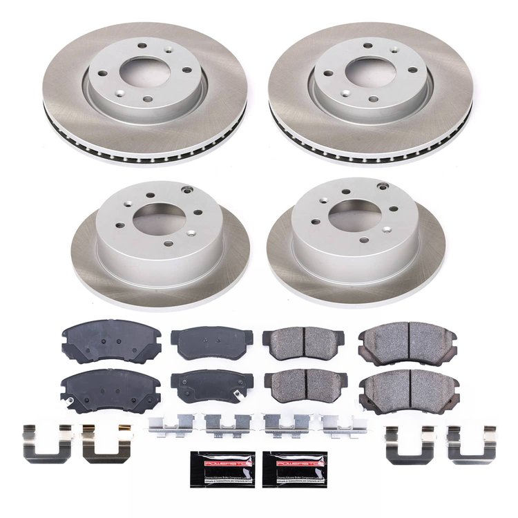 SC4445 Semi-Coated Rotor & Low-Dust Ceramic Brake Pad Kit